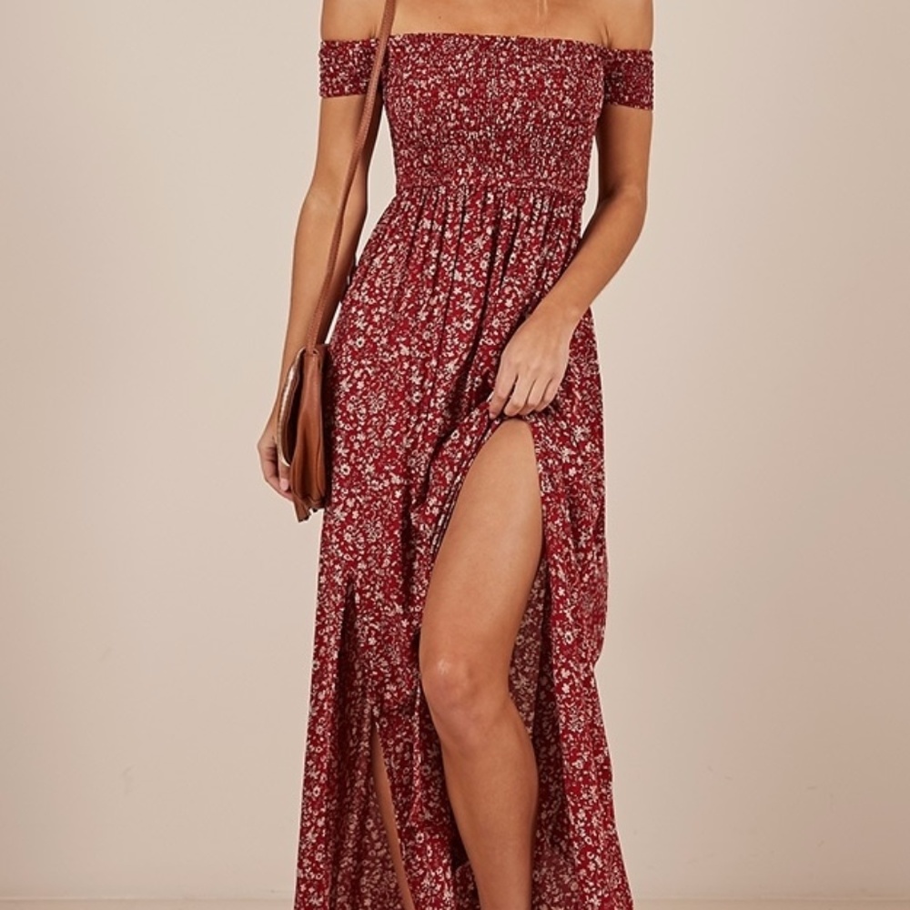 Showpo Red Maxi Dress - "Daytime Dancer"